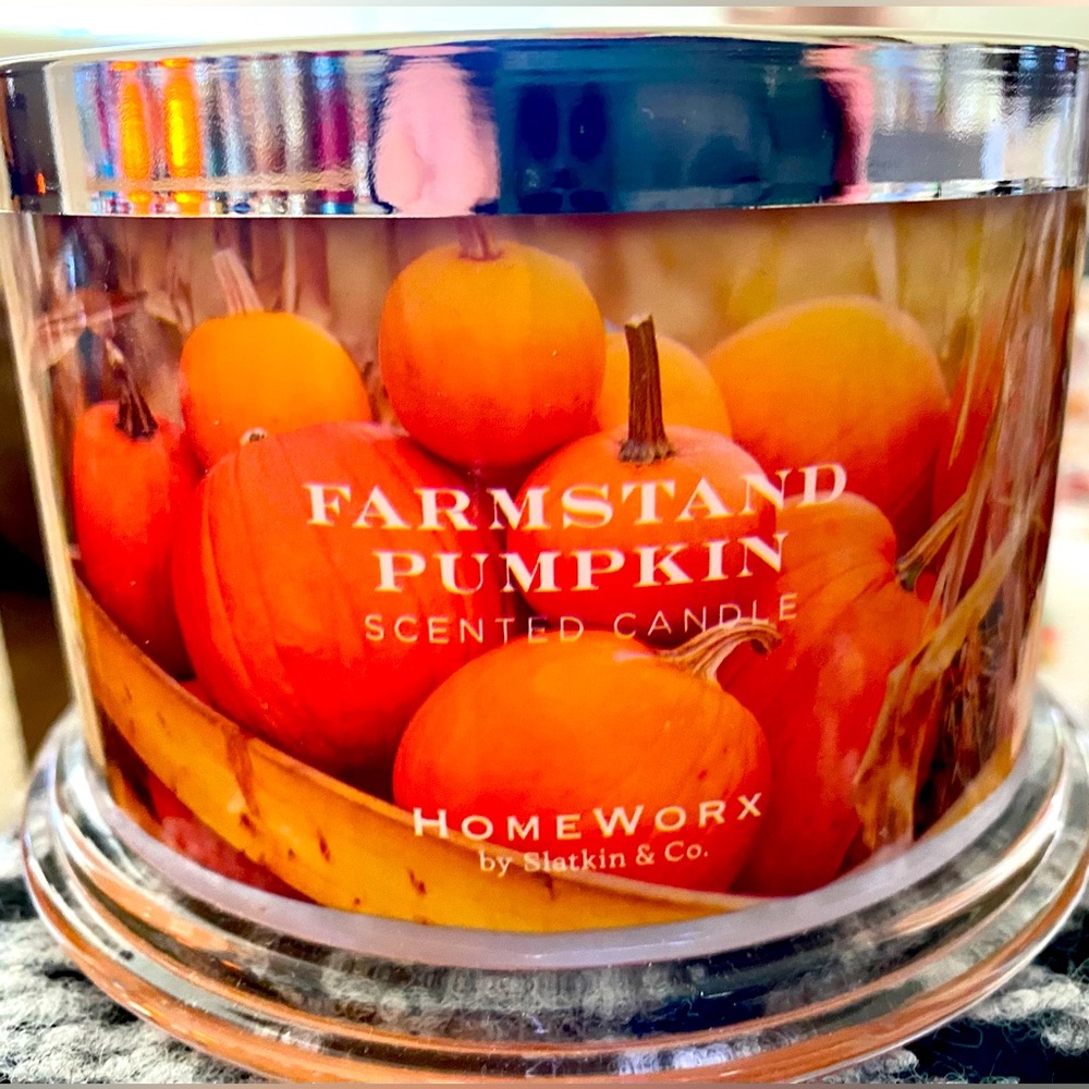 🎃 “FARMSTAND PUMPKIN” HOMEWORX BY HARRY SLATKIN 4 WICK CANDLE NEW 🎃
